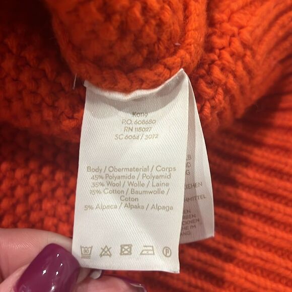 Boden orange wool blend crew neck sweater size medium - Picture 8 of 9
